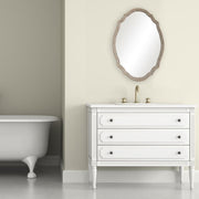 Brindle Mirror | Modern Oval Engineered Wood Frame Bathroom Vanity Mirror Mounted Vertical or Horizontal (24 in. W x 34 in. H x 2 in. D)