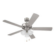 Stellant 52 in. Brushed Nickel Ceiling Fan with LED Light and Pull Chain Control - ALCOVE LIGHTING