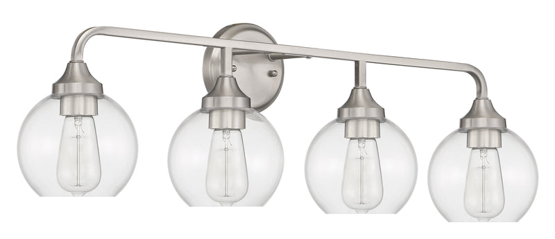 Craftmade 56204-BNK Glenda 4 Light Bathroom Vanity Light -Brushed Polished Nickel