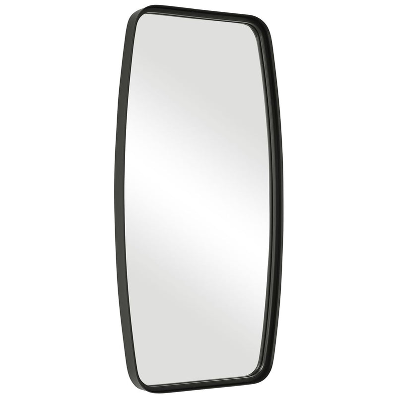 Nexa Matte Black Mirror | Modern Rectangle Metal Frame Bathroom Vanity Mirror with Rounded Corners Mounted Vertical or Horizontal (20 in. W x 40 in. H x 2 in. D)