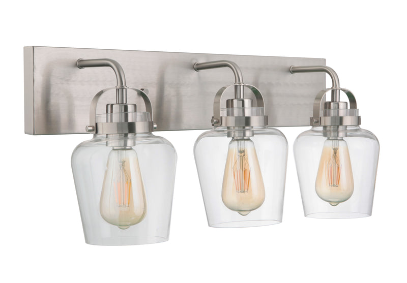 Craftmade 53503-BNK Trystan 3 Light Bathroom Vanity Light -Brushed Polished Nickel