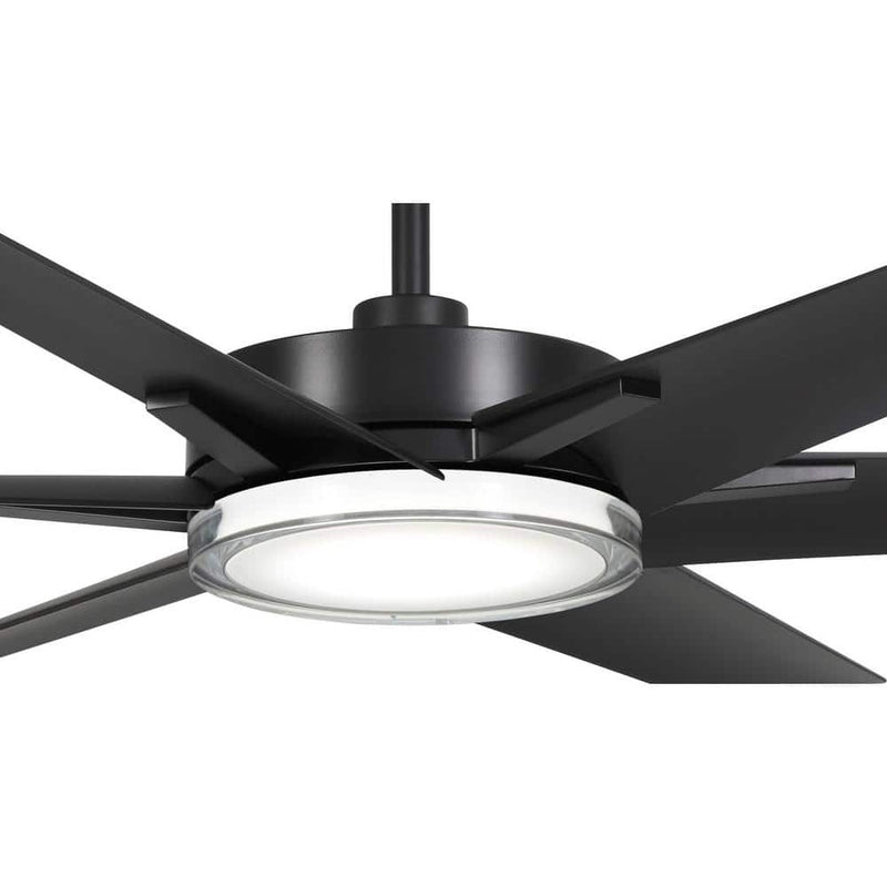 Minka Aire Deco F866L-CL 65-Inch LED Outdoor Modern Ceiling Fan in Coal Black with Remote