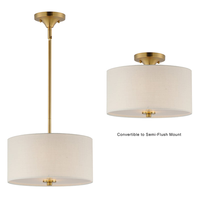 Maxim 10011OMNAB Bongo 2 Light Pendant Semi Flush Mount | Natural Aged Brass