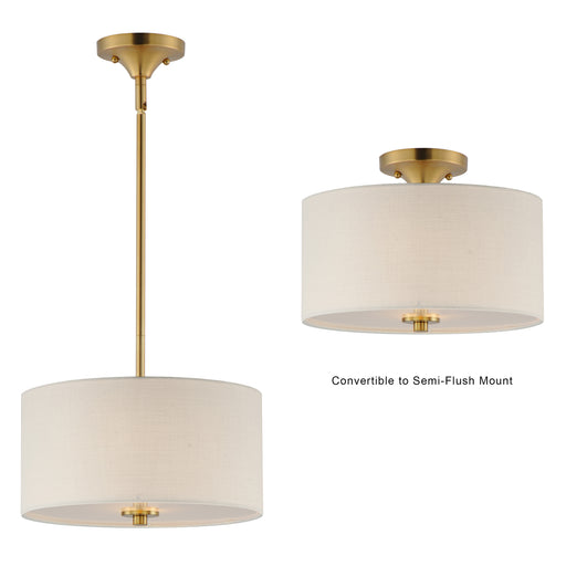 Maxim 10011OMNAB Bongo 2 Light Pendant Semi Flush Mount | Natural Aged Brass