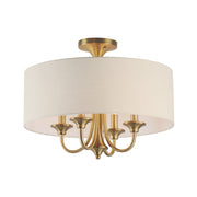 Maxim 10013OMNAB Bongo 4 Light Pendant Semi Flush Mount | Natural Aged Brass