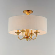 Maxim 10013OMNAB Bongo 4 Light Pendant Semi Flush Mount | Natural Aged Brass