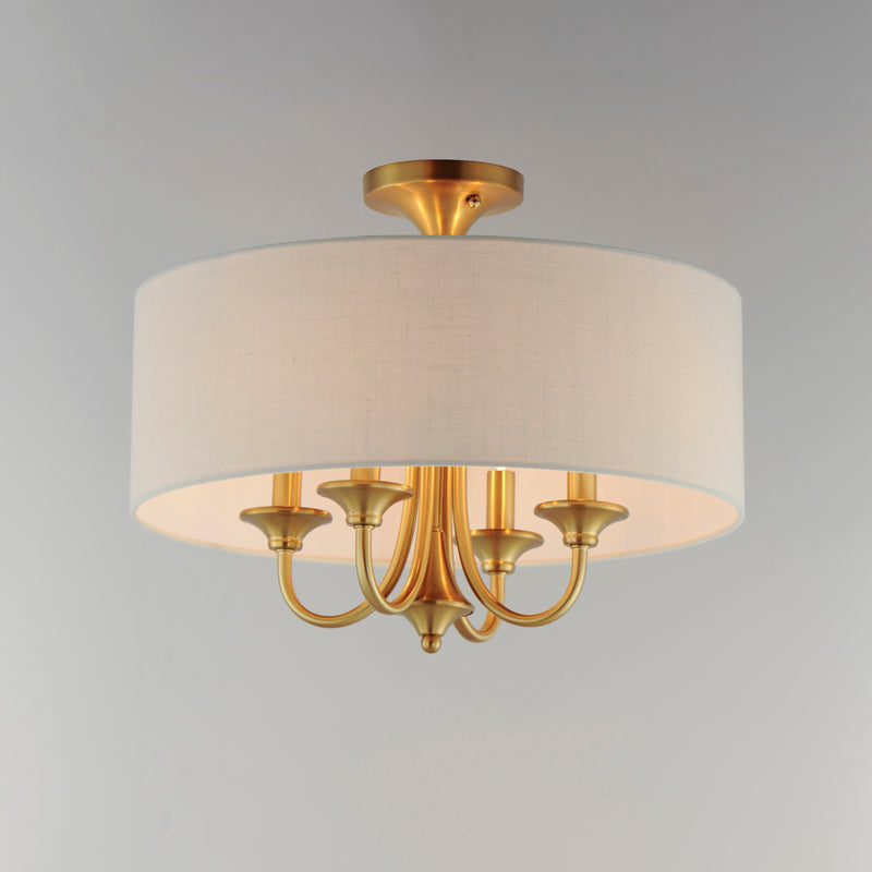 Maxim 10013OMNAB Bongo 4 Light Pendant Semi Flush Mount | Natural Aged Brass