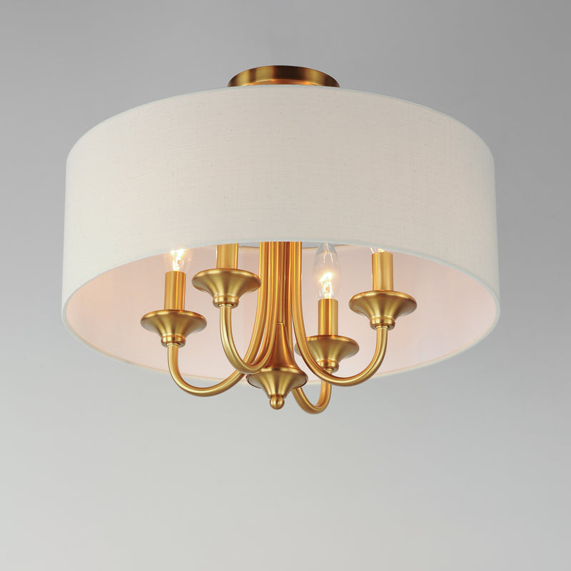 Maxim 10013OMNAB Bongo 4 Light Pendant Semi Flush Mount | Natural Aged Brass