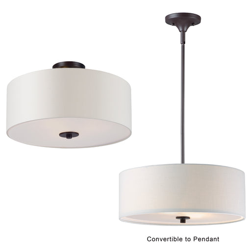 Maxim 10014OMOI Bongo 3 Light Pendant Semi Flush Mount | Oil Rubbed Bronze