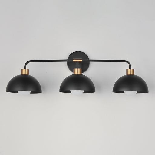 Maxim 10023BKNAB Thelonious 3 Light Bath Vanity | Black / Natural Aged Brass