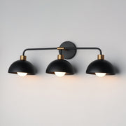 Maxim 10023BKNAB Thelonious 3 Light Bath Vanity | Black / Natural Aged Brass