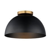 Maxim 10029BKNAB Thelonious 16" Flush Mount | Black / Natural Aged Brass