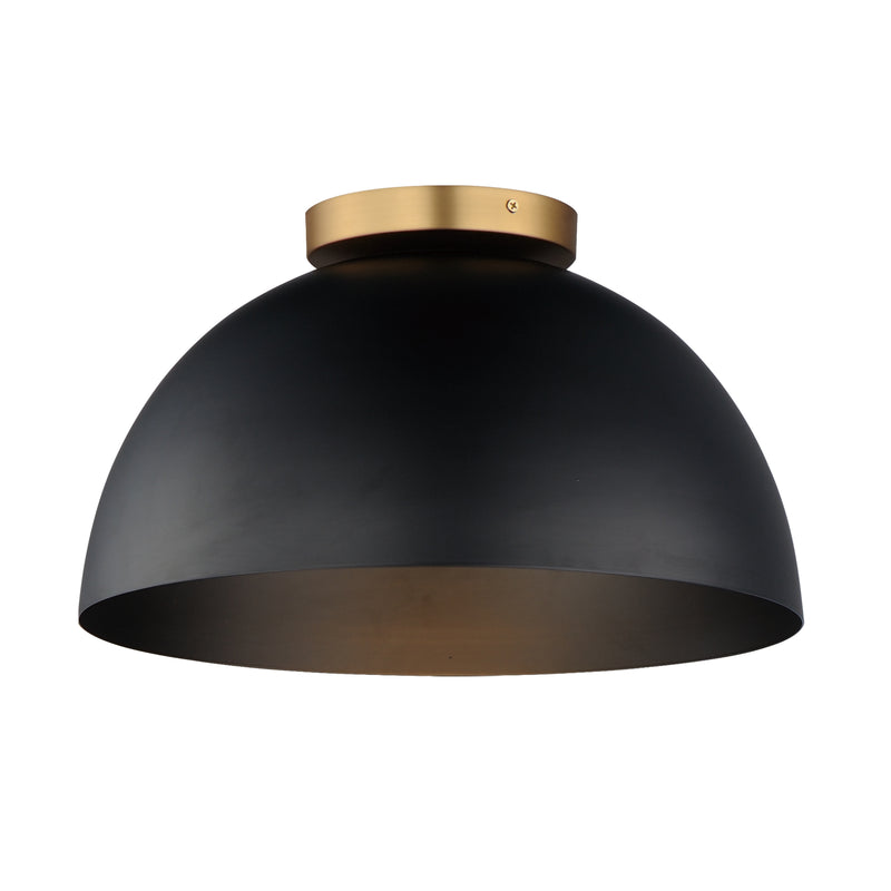 Maxim 10029BKNAB Thelonious 16" Flush Mount | Black / Natural Aged Brass