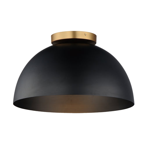 Maxim 10029BKNAB Thelonious 16" Flush Mount | Black / Natural Aged Brass
