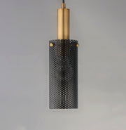 Maxim 10081BKSBR Perf 1 Light Mini Pendant | Black / Satin Brass