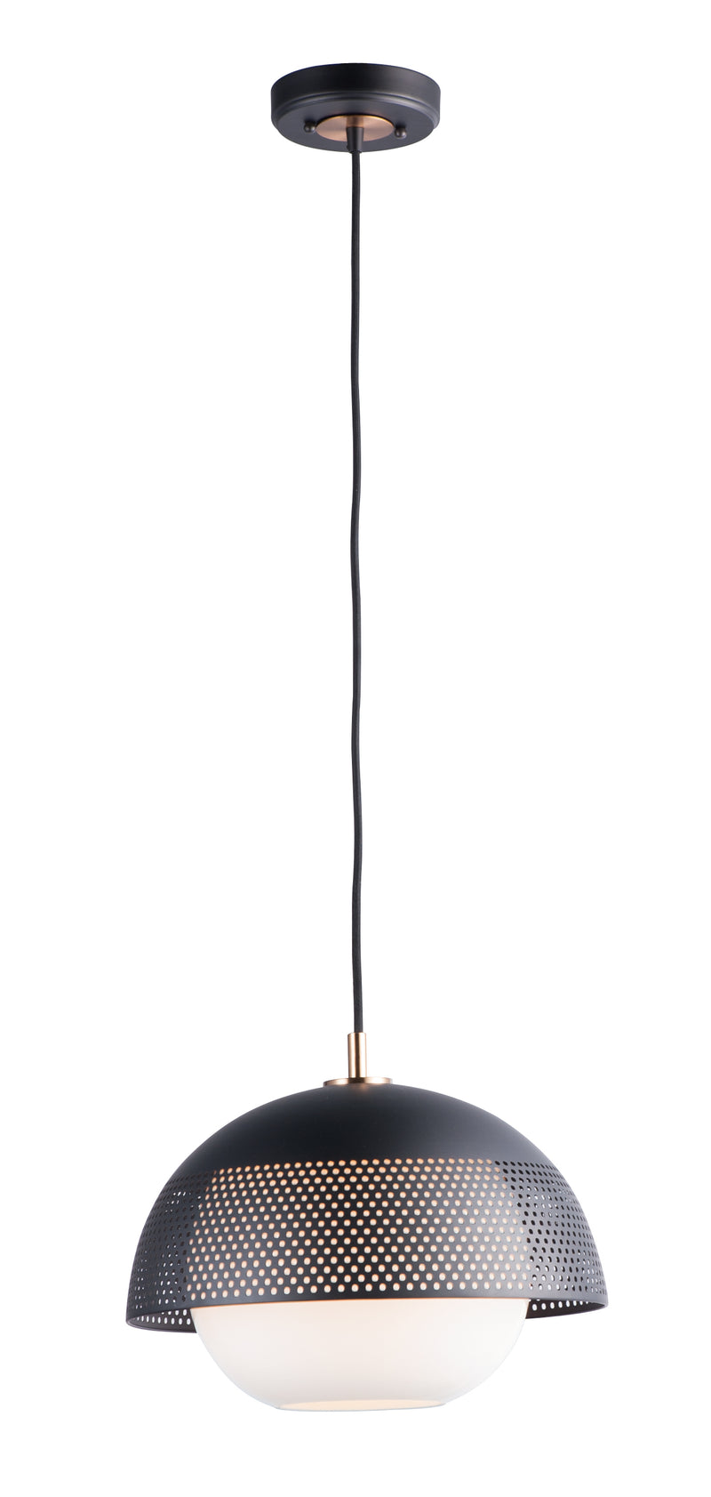 Maxim 10082WTBKSBR Perf 1 Light Pendant | Black / Satin Brass