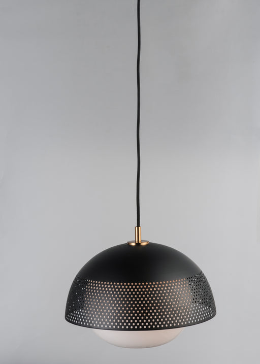 Maxim 10082WTBKSBR Perf 1 Light Pendant | Black / Satin Brass