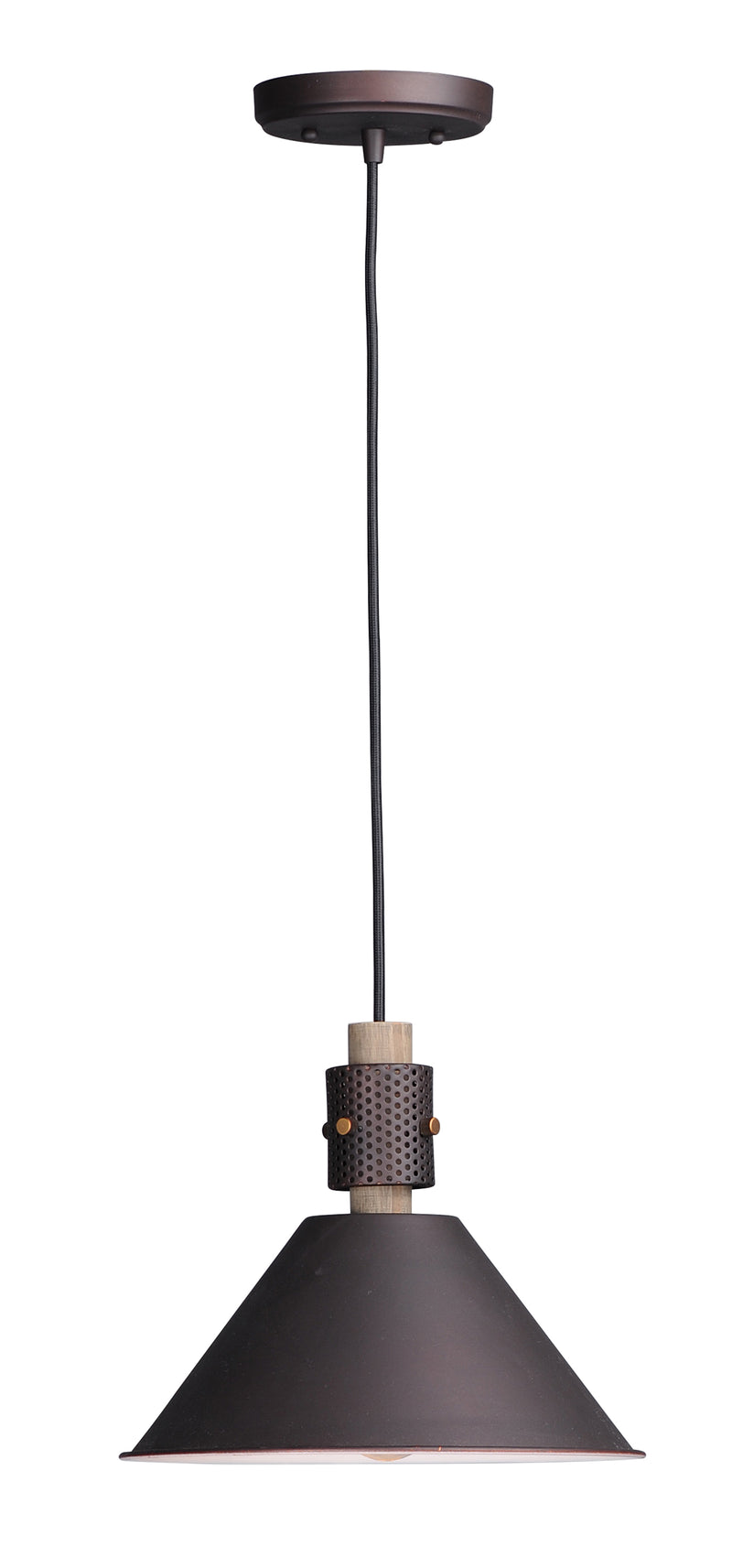 Maxim 10089OIWWD Tucson 1 Light Pendant | Oil Rubbed Bronze / Weathered Wood