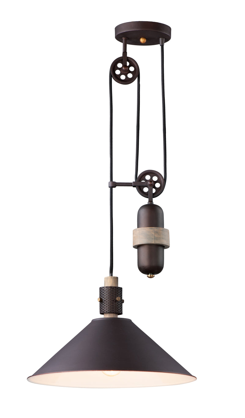 Maxim 10090OIWWD Tucson 1 Light Pendant | Oil Rubbed Bronze / Weathered Wood