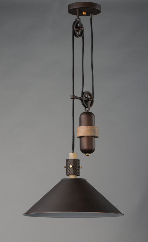 Maxim 10090OIWWD Tucson 1 Light Pendant | Oil Rubbed Bronze / Weathered Wood