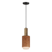 Maxim 10092WWDTN Scout 1 Light LED Pendant | Weathered Wood / Tan Leather