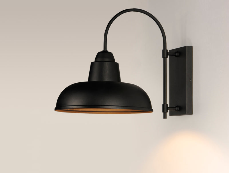 Maxim 10118BK Industrial 1 Light Outdoor Wall Sconce | Black