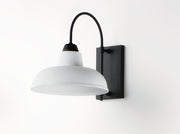 Maxim 10118WTBK Industrial 1 Light Outdoor Wall Sconce | White / Black