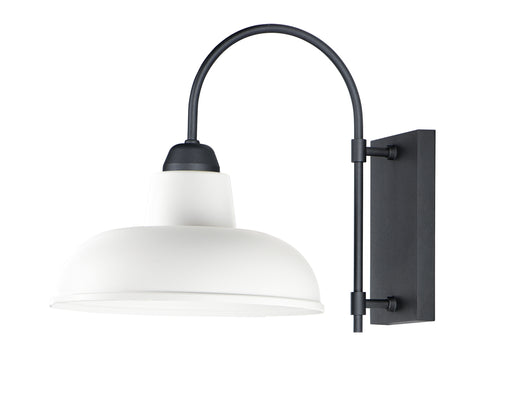 Maxim 10118WTBK Industrial 1 Light Outdoor Wall Sconce | White / Black