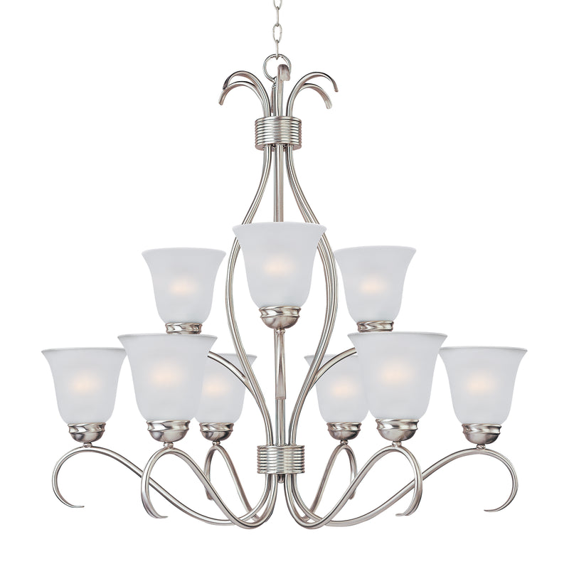 Maxim 10128FTSN Basix 9 Light Chandelier | Satin Nickel