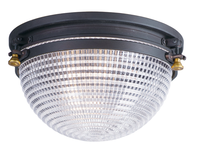 Maxim 10180OIAB Portside 1 Light Flush Mount | Oil Rubbed Bronze / Antique Brass