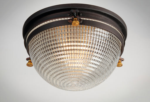 Maxim 10180OIAB Portside 1 Light Flush Mount | Oil Rubbed Bronze / Antique Brass