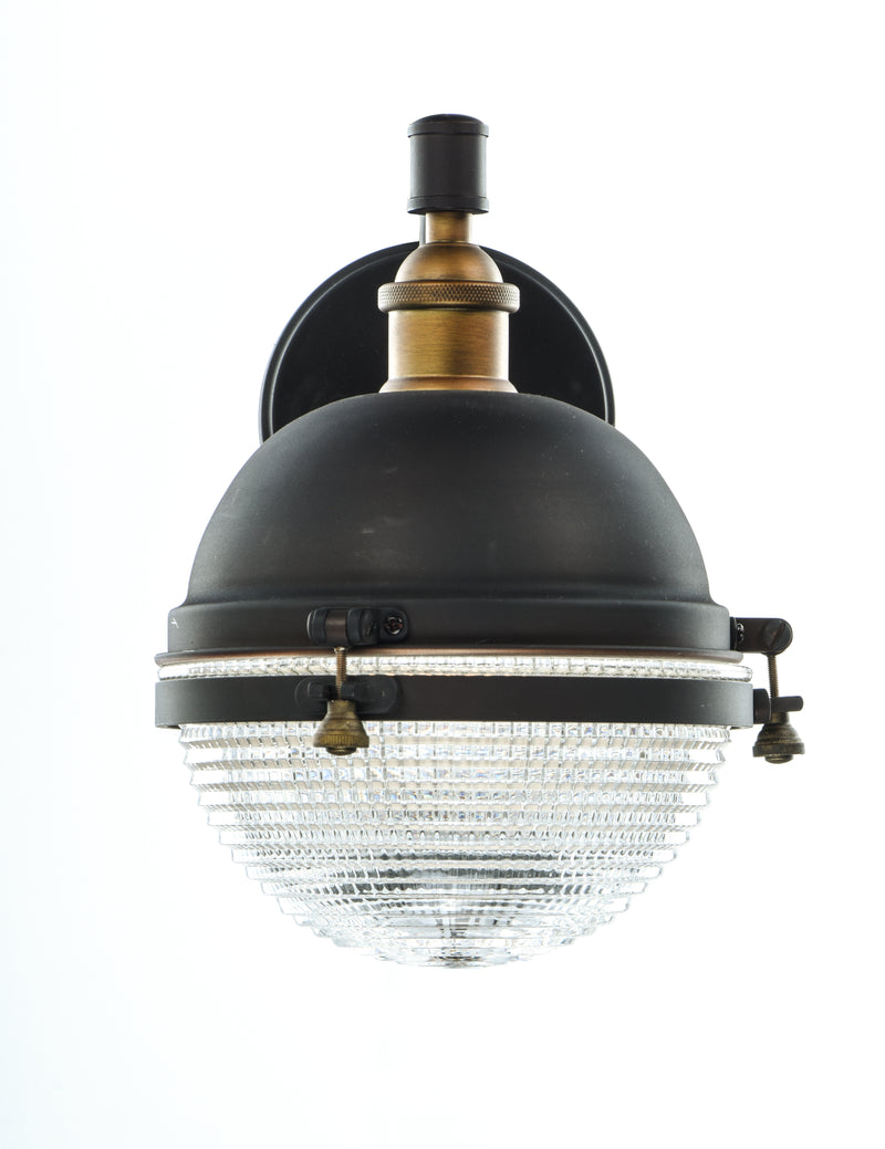 Maxim 10182OIAB Portside 10" Outdoor Wall Sconce | Oil Rubbed Bronze / Antique Brass