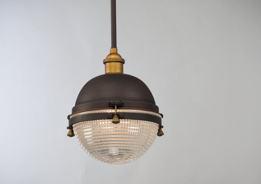 Maxim 10184OIAB Portside 10" Outdoor Pendant | Oil Rubbed Bronze / Antique Brass