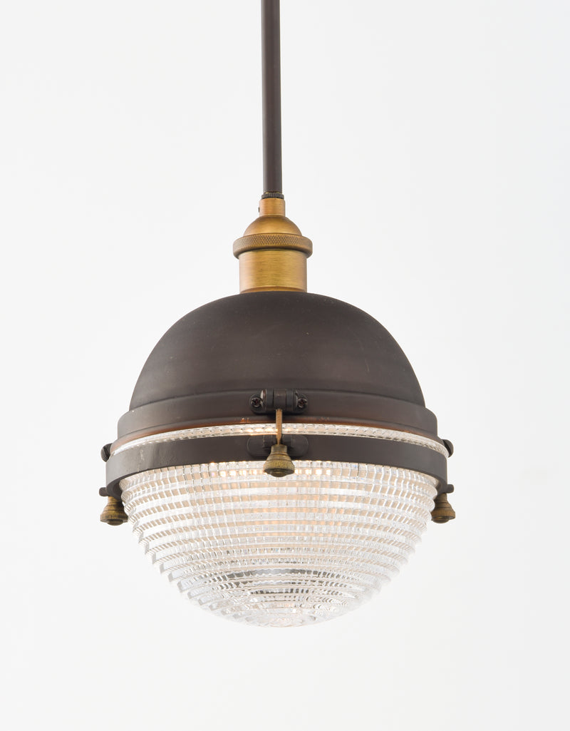 Maxim 10184OIAB Portside 10" Outdoor Pendant | Oil Rubbed Bronze / Antique Brass