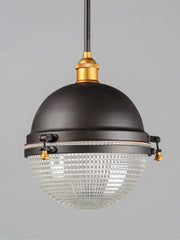 Maxim 10187OIAB Portside 12" Outdoor Pendant | Oil Rubbed Bronze / Antique Brass