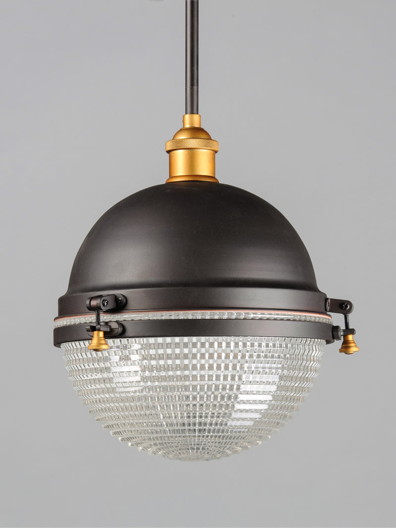 Maxim 10187OIAB Portside 12" Outdoor Pendant | Oil Rubbed Bronze / Antique Brass