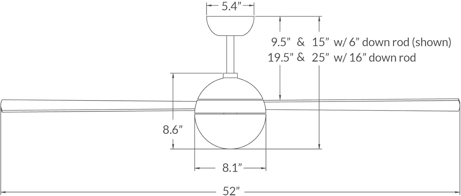 Modern Fan Co. Ball 52" LED White Ceiling Fan with Maple Blades & Wall Control