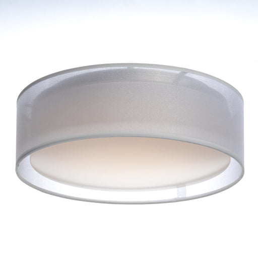 Maxim 10220WO Prime 16" LED Flush Mount | White Organza