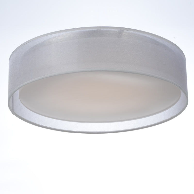 Maxim 10220WO Prime 16" LED Flush Mount | White Organza