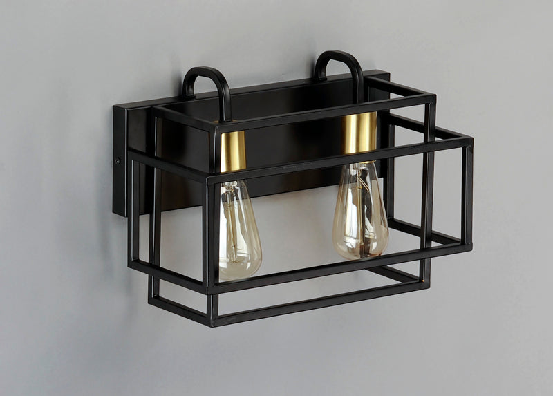 Maxim 10242BKSBR Liner 2 Light Bath Vanity | Black / Satin Brass