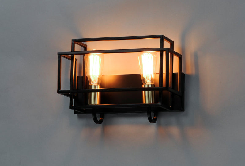 Maxim 10242BKSBR Liner 2 Light Bath Vanity | Black / Satin Brass