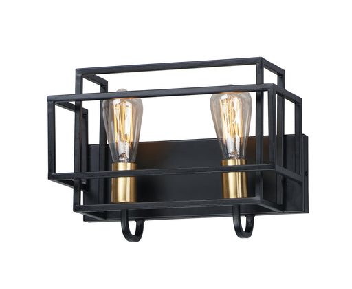 Maxim 10242BKSBR Liner 2 Light Bath Vanity | Black / Satin Brass