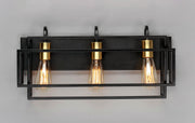 Maxim 10243BKSBR Liner 3 Light Bath Vanity | Black / Satin Brass