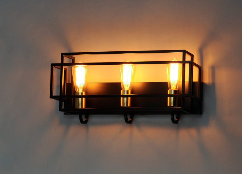 Maxim 10243BKSBR Liner 3 Light Bath Vanity | Black / Satin Brass