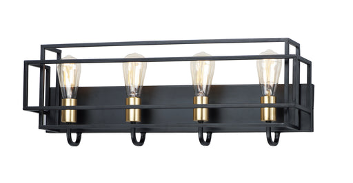 Maxim 10244BKSBR Liner 4 Light Bath Vanity | Black / Satin Brass