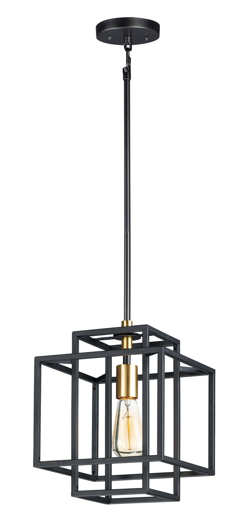 Maxim 10246BKSBR Liner 1 Light Pendant | Black / Satin Brass