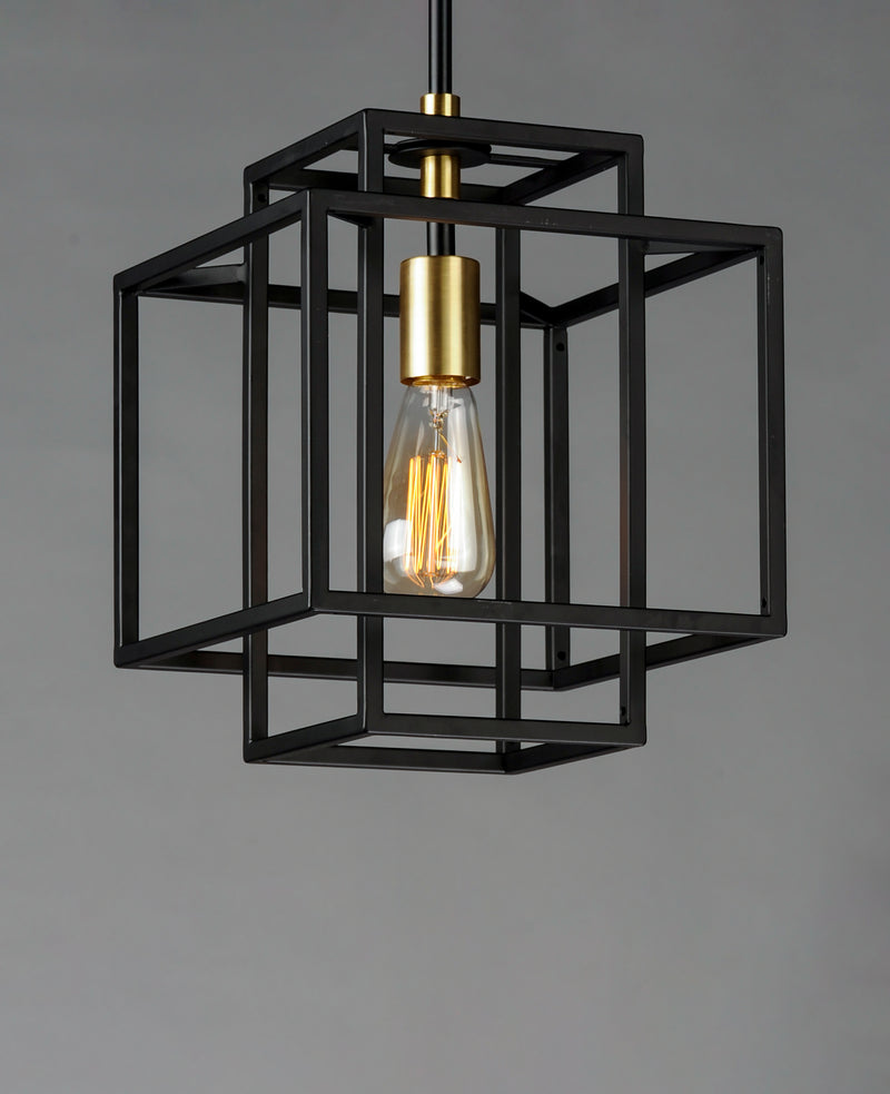 Maxim 10246BKSBR Liner 1 Light Pendant | Black / Satin Brass