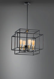Maxim 10247BKSBR Liner 4 Light Pendant | Black / Satin Brass
