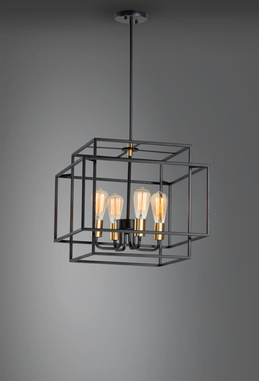 Maxim 10247BKSBR Liner 4 Light Pendant | Black / Satin Brass