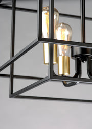 Maxim 10247BKSBR Liner 4 Light Pendant | Black / Satin Brass